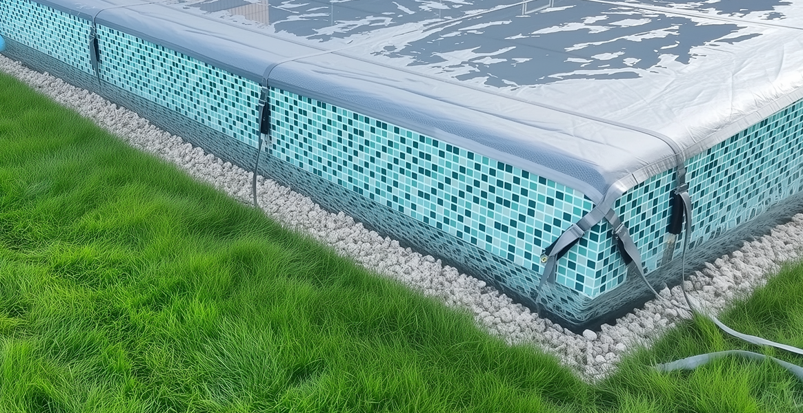 Покрывало для бассейна под снегом — защита зимой в 